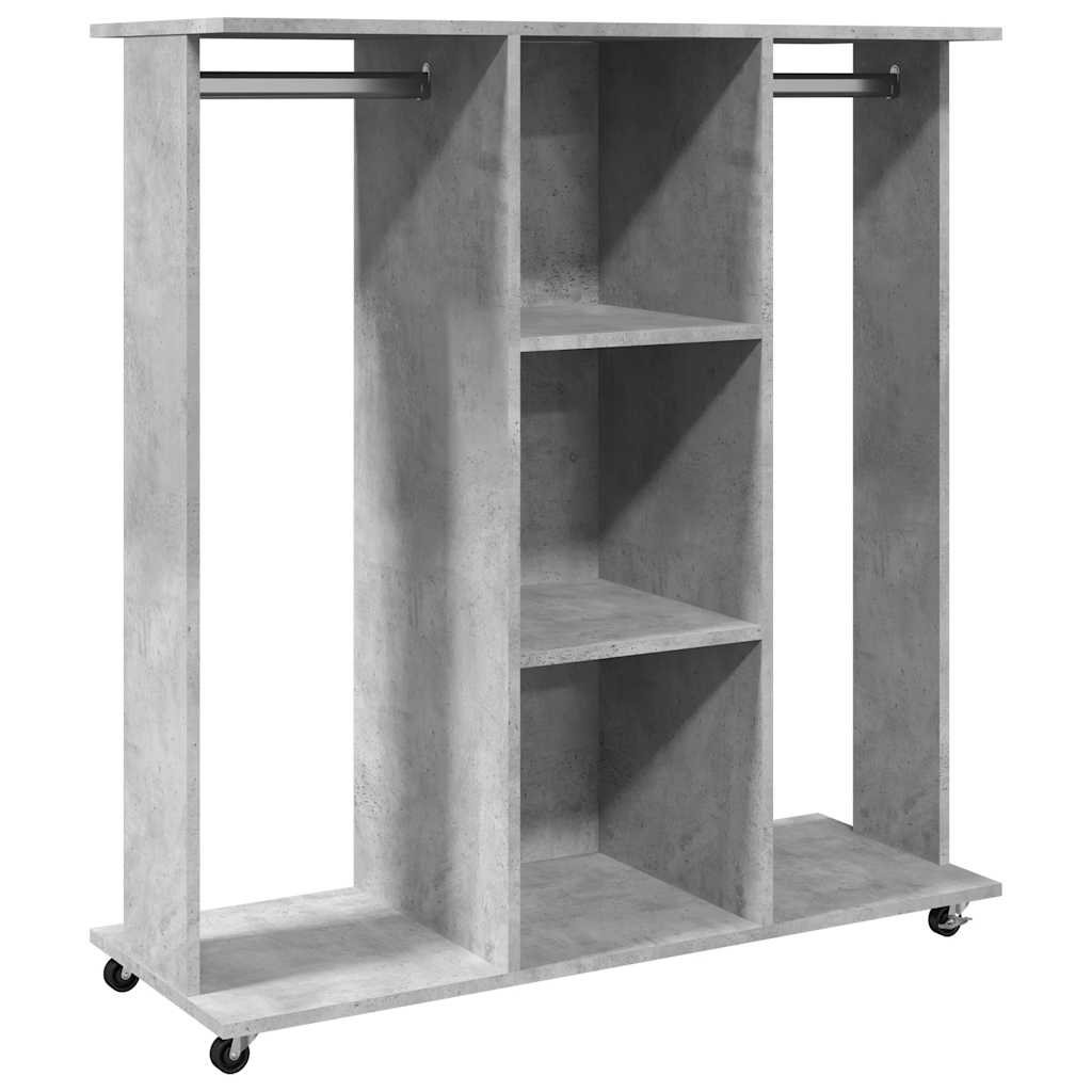 vidaXL Szafa na kółkach, szarość betonu, 102x38x110 cm
