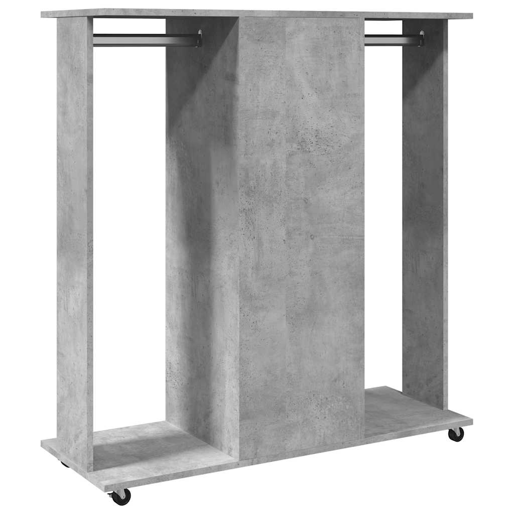 vidaXL Szafa na kółkach, szarość betonu, 102x38x110 cm