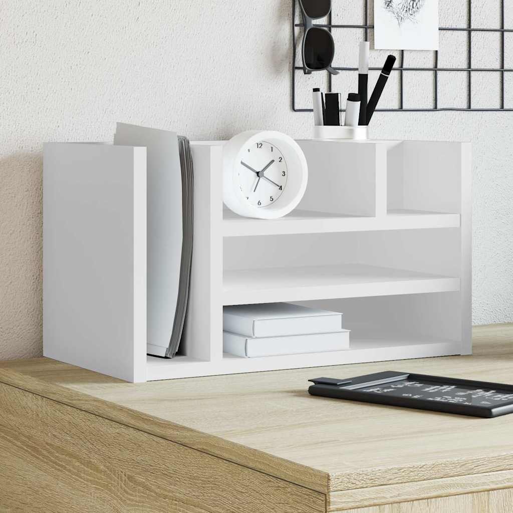 vidaXL Organizer na biurko, biały, 44,5x24x25 cm