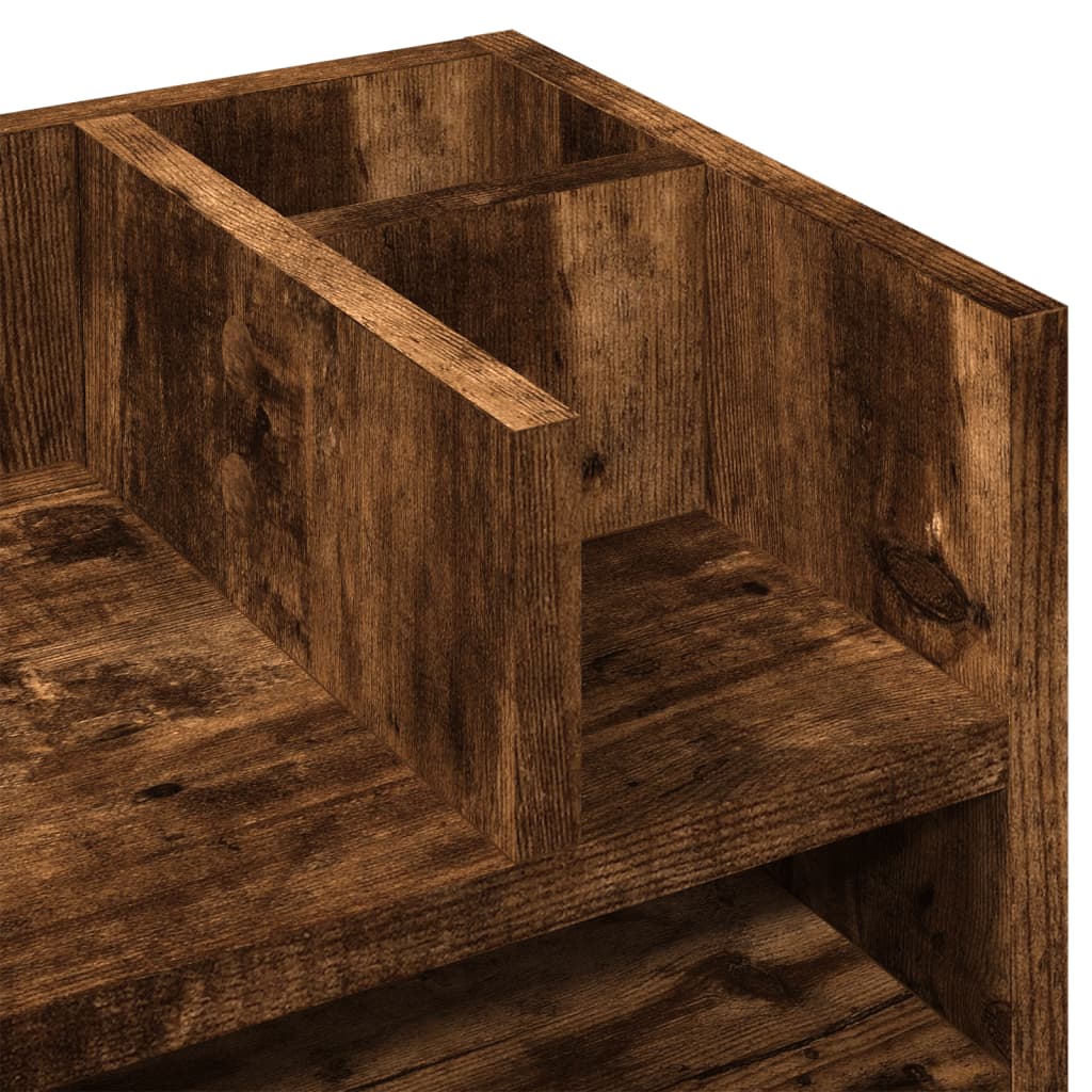 vidaXL Organizer na biurko, przydymiony dąb, 44,5x24x25 cm