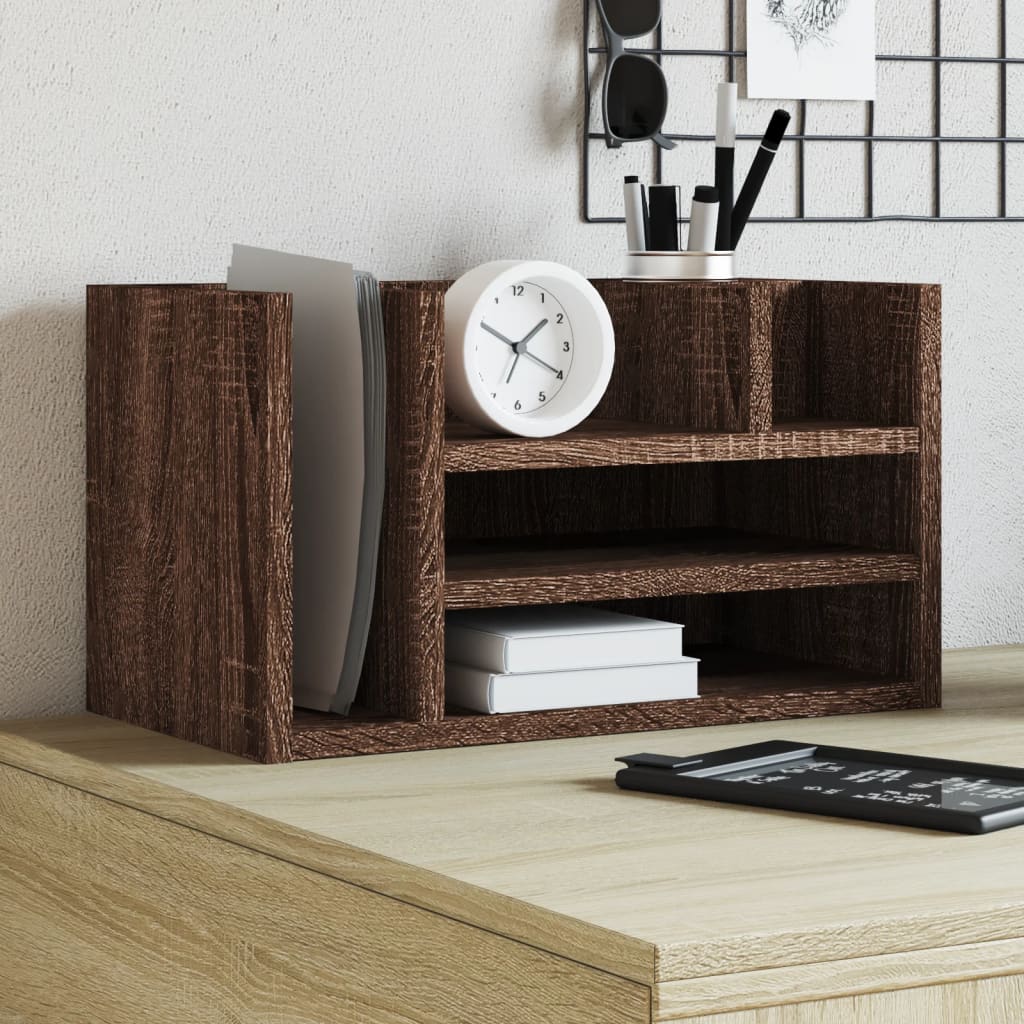 vidaXL Organizer na biurko, brązowy dąb, 44,5x24x25 cm