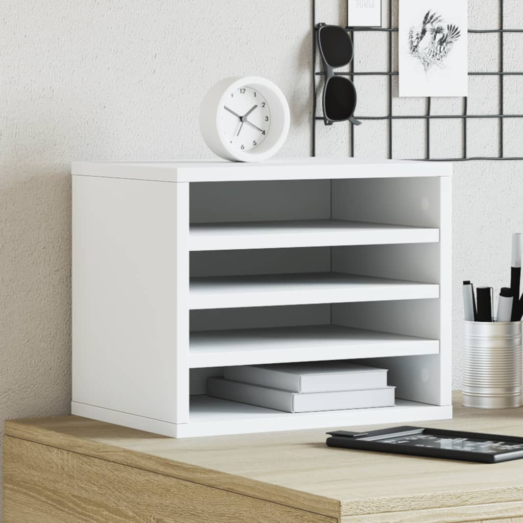 vidaXL Organizer na biurko, biały, 36x26x29,5 cm