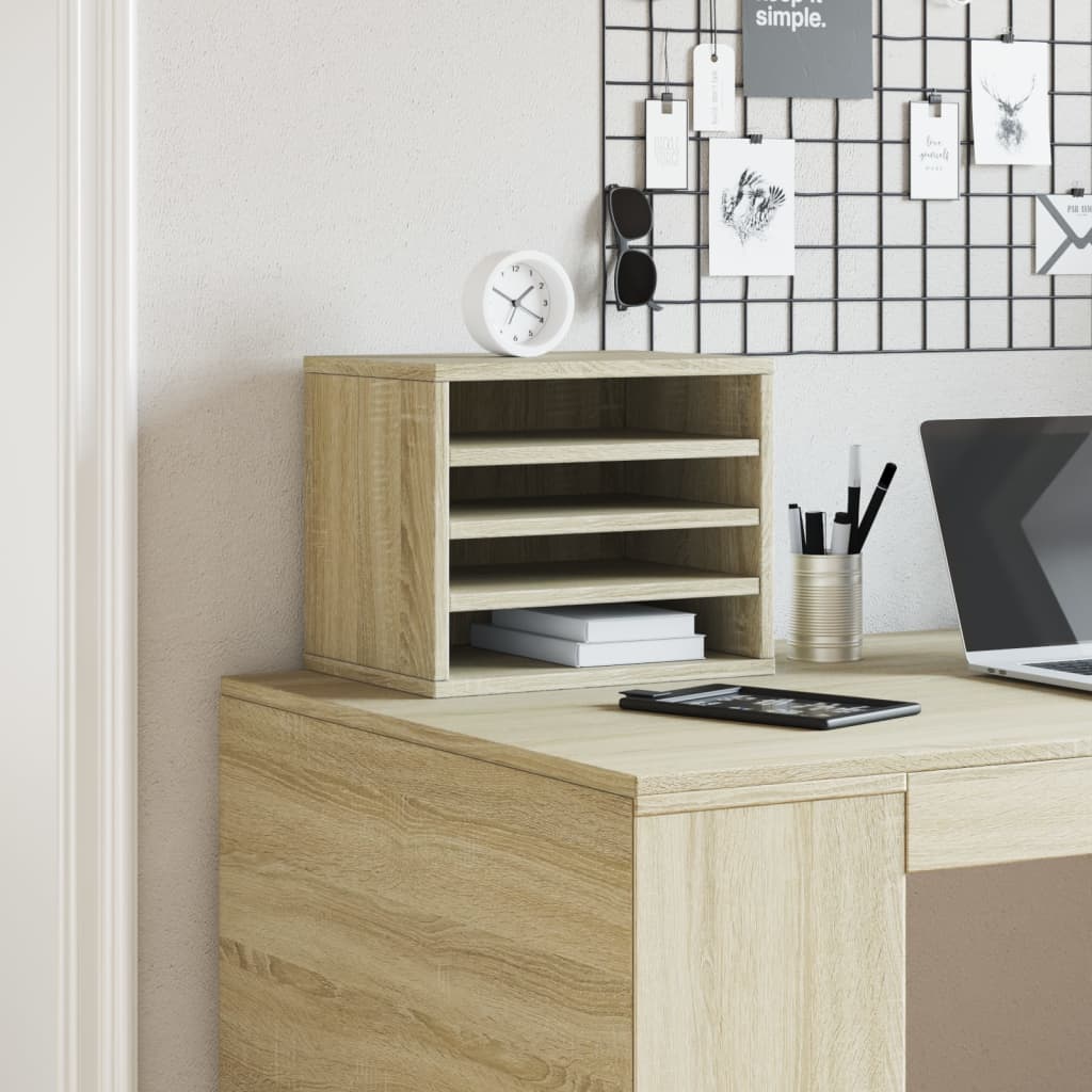 vidaXL Organizer na biurko, dąb sonoma, 36x26x29,5 cm