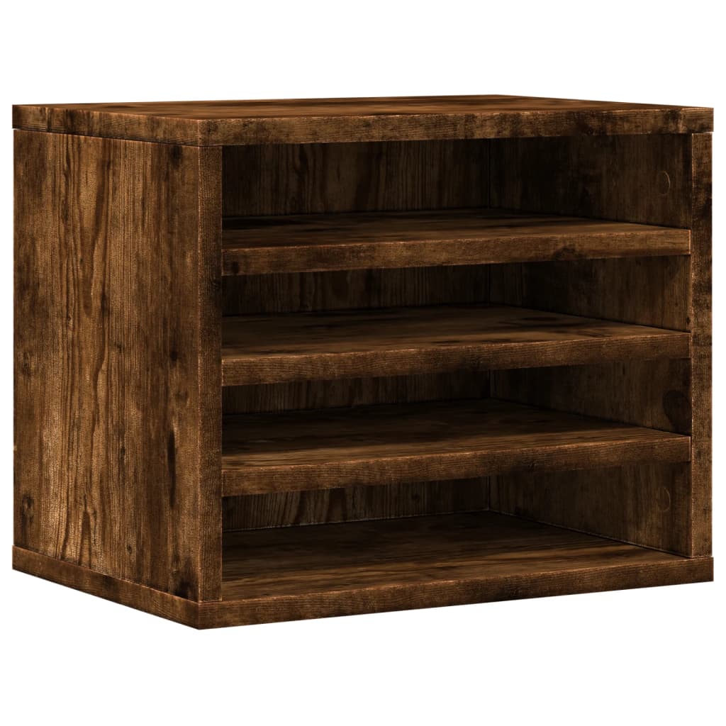 vidaXL Organizer na biurko, przydymiony dąb, 36x26x29,5 cm