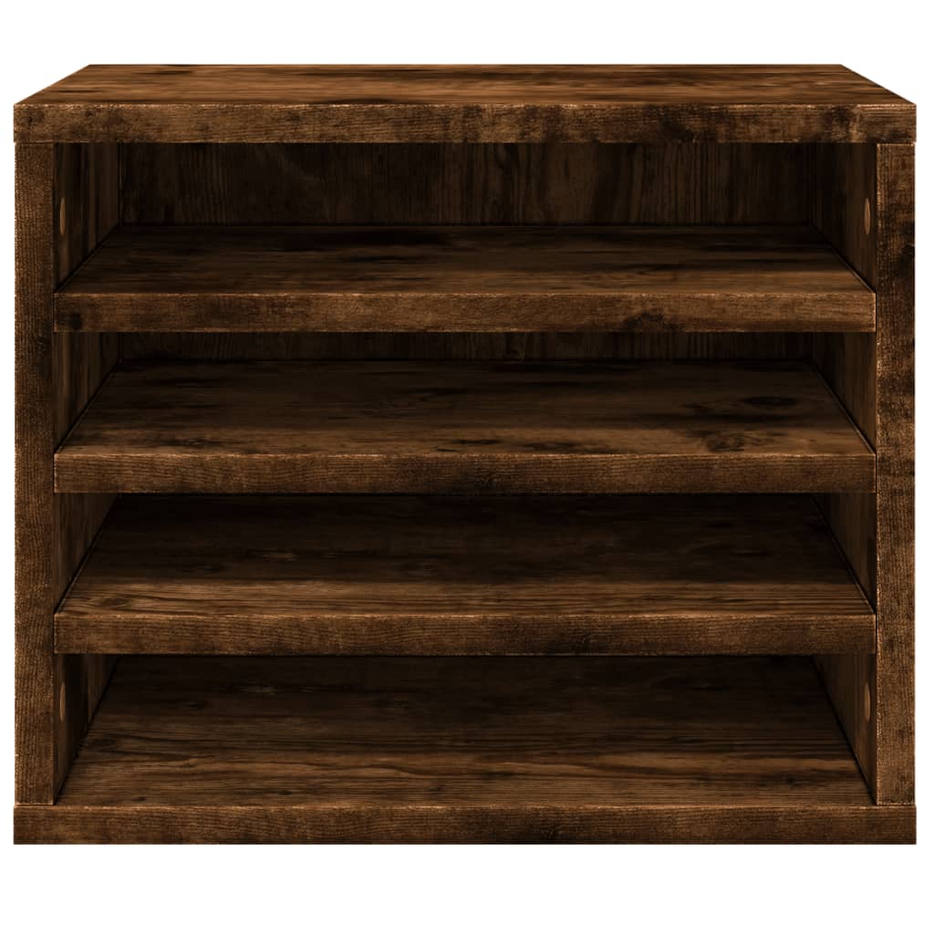 vidaXL Organizer na biurko, przydymiony dąb, 36x26x29,5 cm