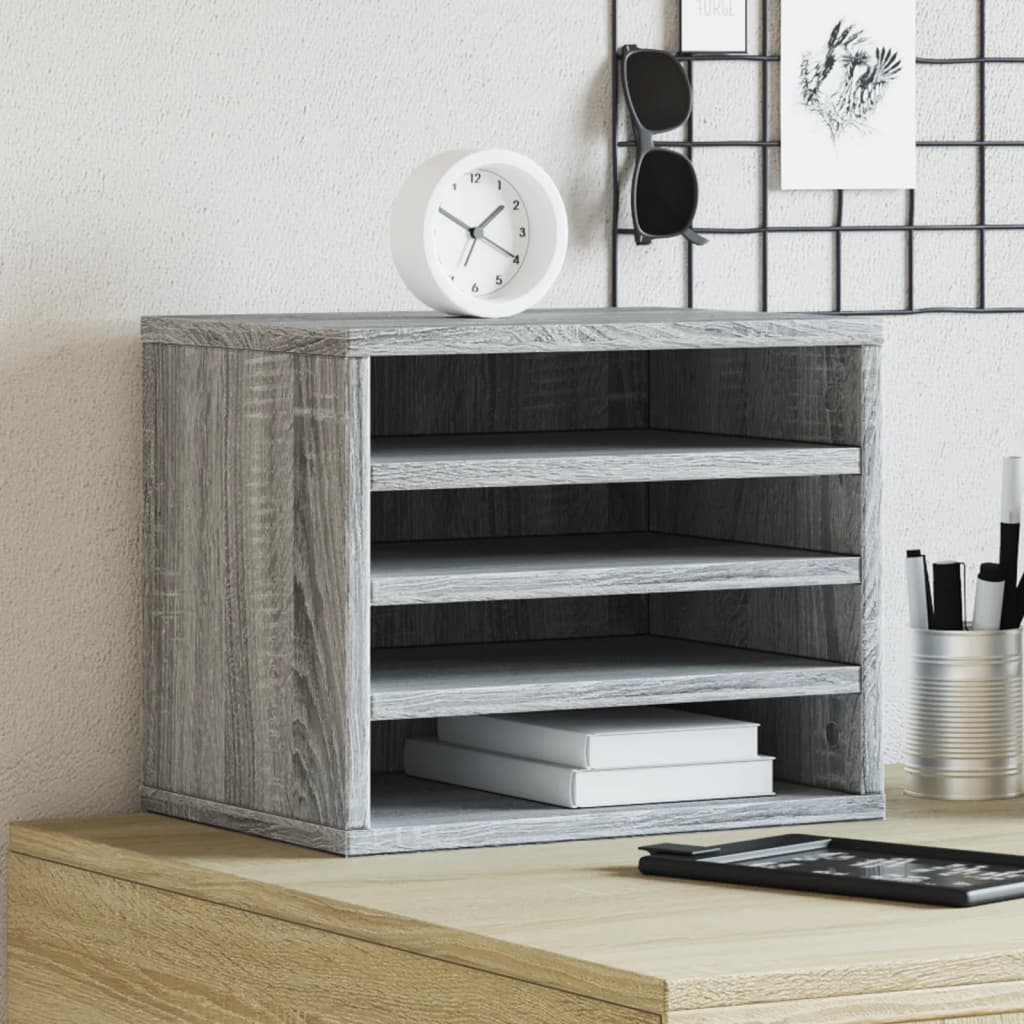 vidaXL Organizer na biurko, szary dąb sonoma, 36x26x29,5 cm