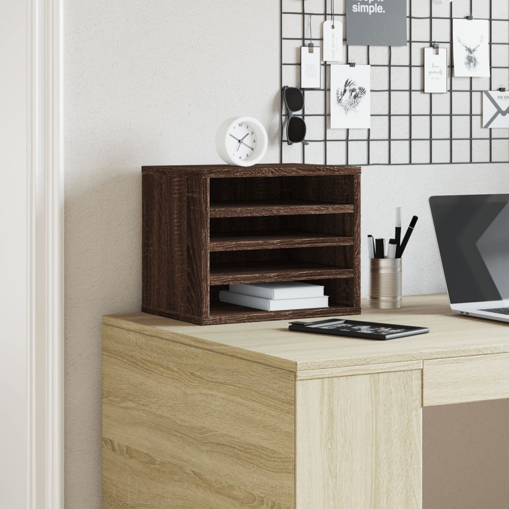 vidaXL Organizer na biurko, brązowy dąb, 36x26x29,5 cm