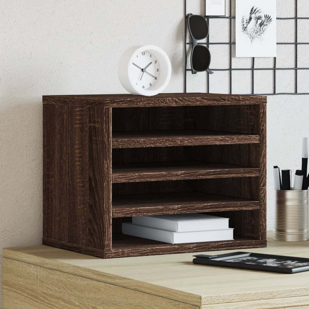 vidaXL Organizer na biurko, brązowy dąb, 36x26x29,5 cm