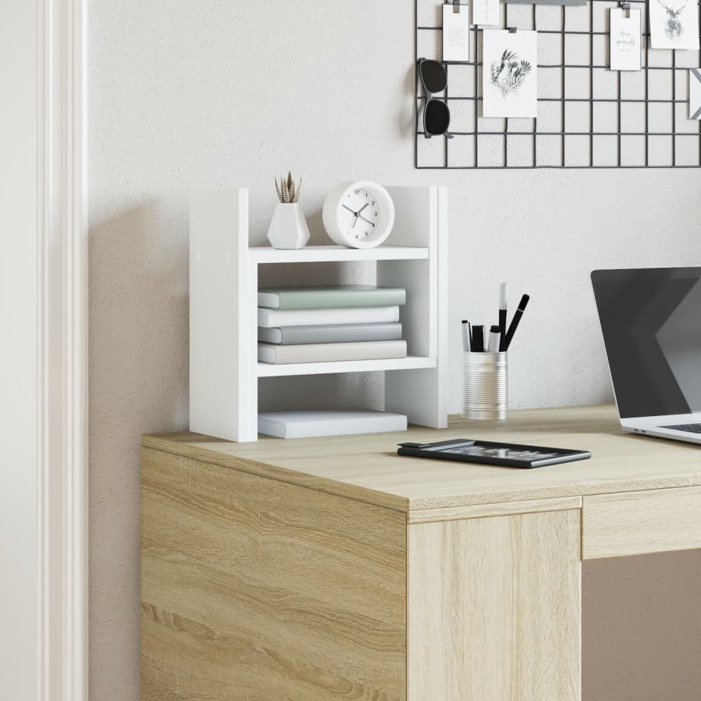 vidaXL Organizer na biurko, biały, 34,5x15,5x35,5 cm