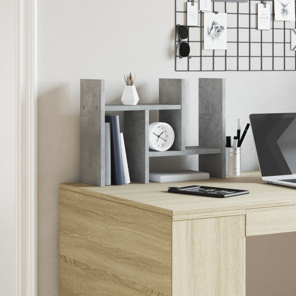 vidaXL Organizer na biurko, szarość betonu, 34,5x15,5x35,5 cm