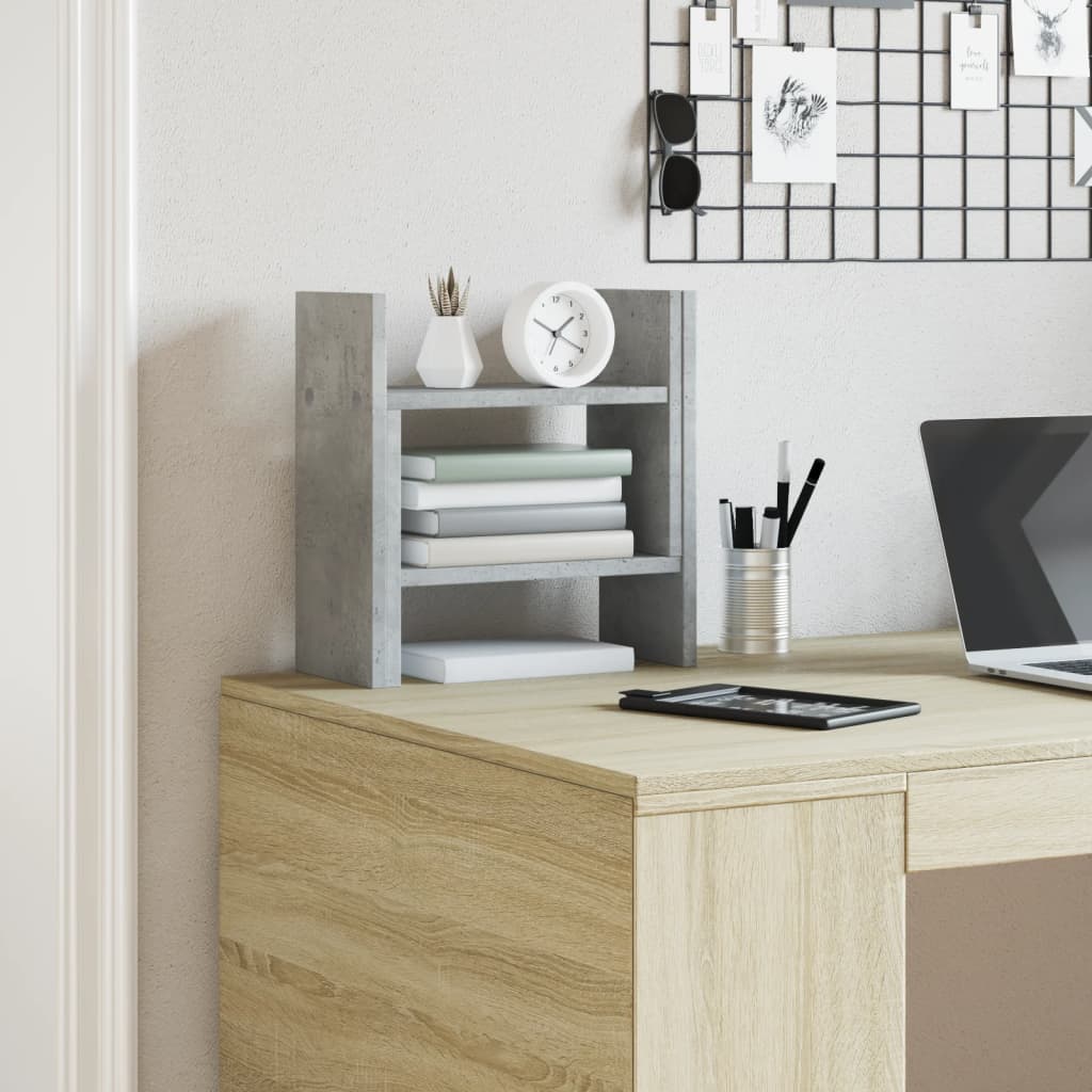 vidaXL Organizer na biurko, szarość betonu, 34,5x15,5x35,5 cm
