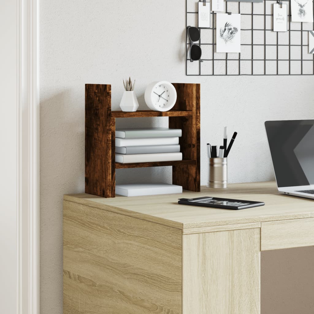 vidaXL Organizer na biurko, przydymiony dąb, 34,5x15,5x35,5 cm