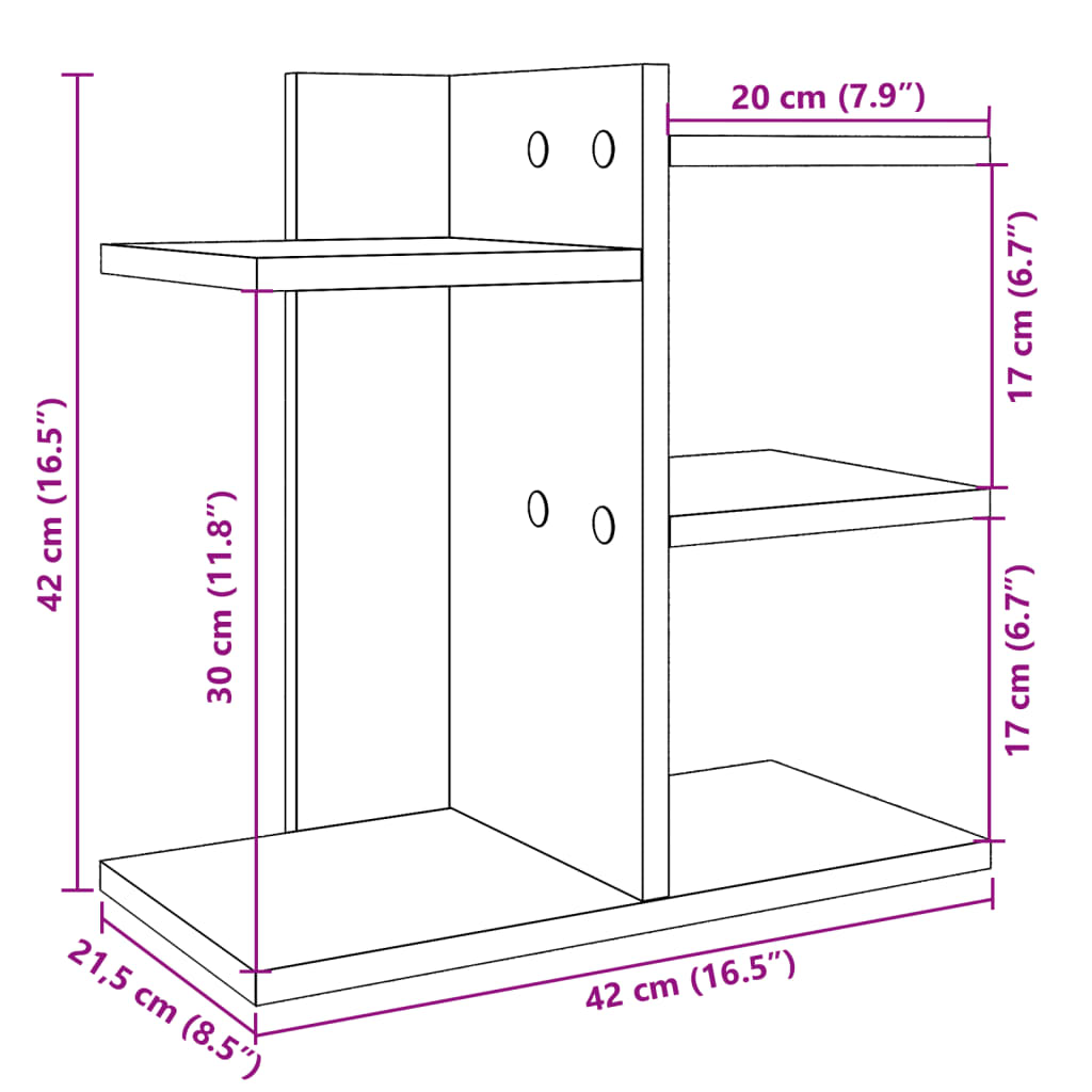 vidaXL Organizer na biurko, biały, 42x21,5x42 cm