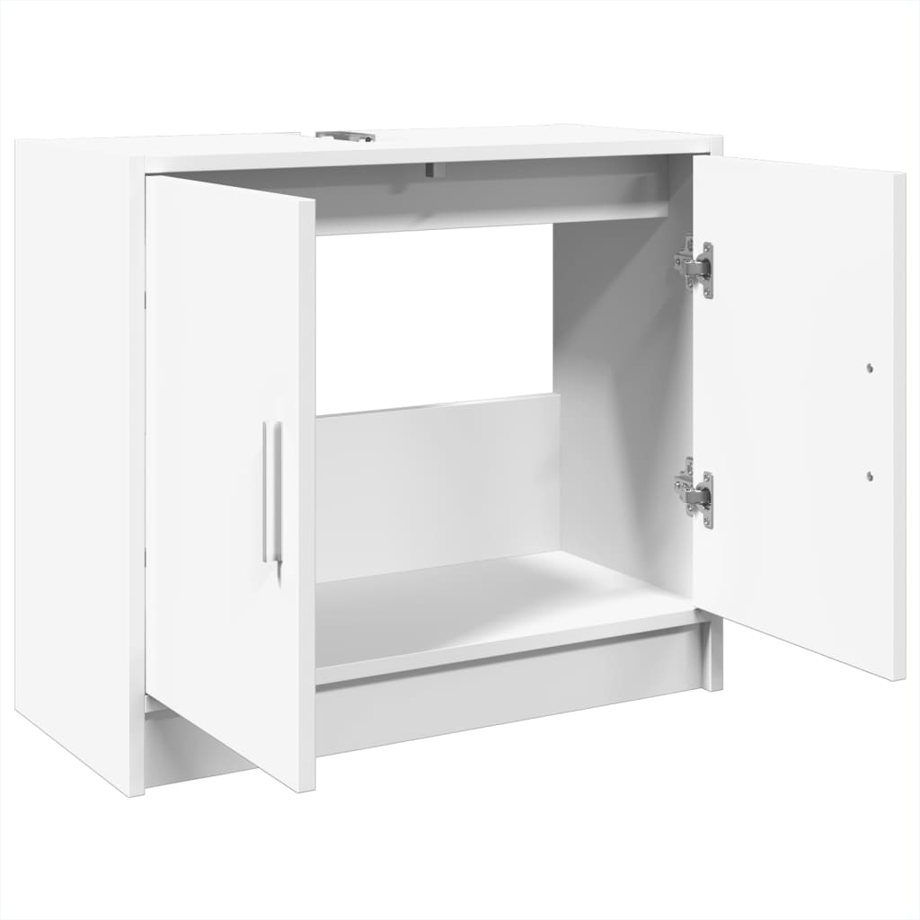 vidaXL Szafka pod umywalkę, biała 63x29x55 cm, materiał drewnopochodny