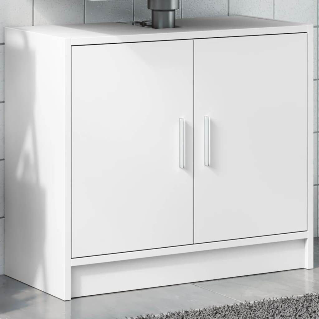 vidaXL Szafka pod umywalkę, biała 63x29x55 cm, materiał drewnopochodny