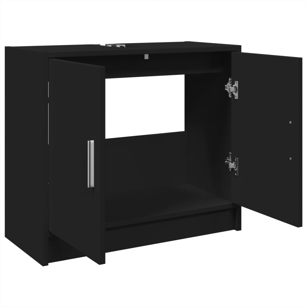 vidaXL Szafka pod umywalkę, czarna, 63x29x55 cm