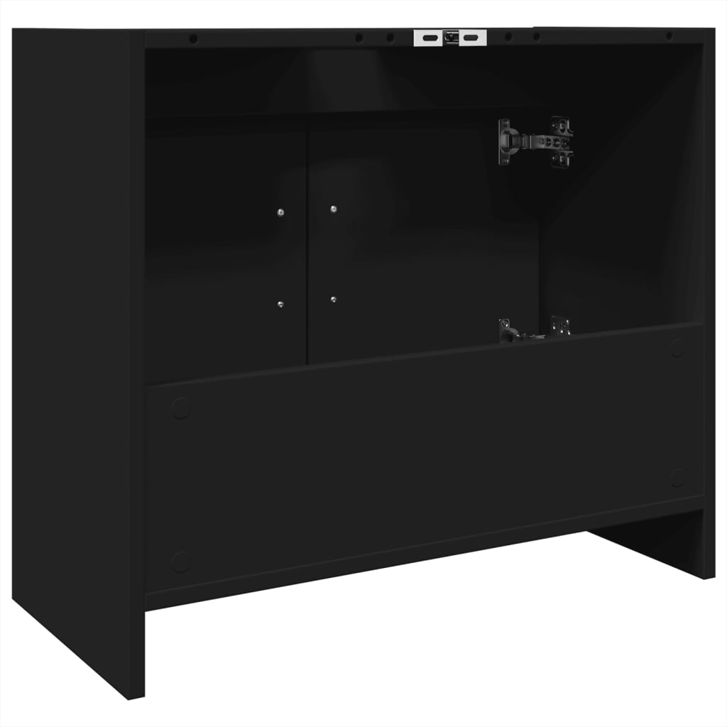 vidaXL Szafka pod umywalkę, czarna, 63x29x55 cm