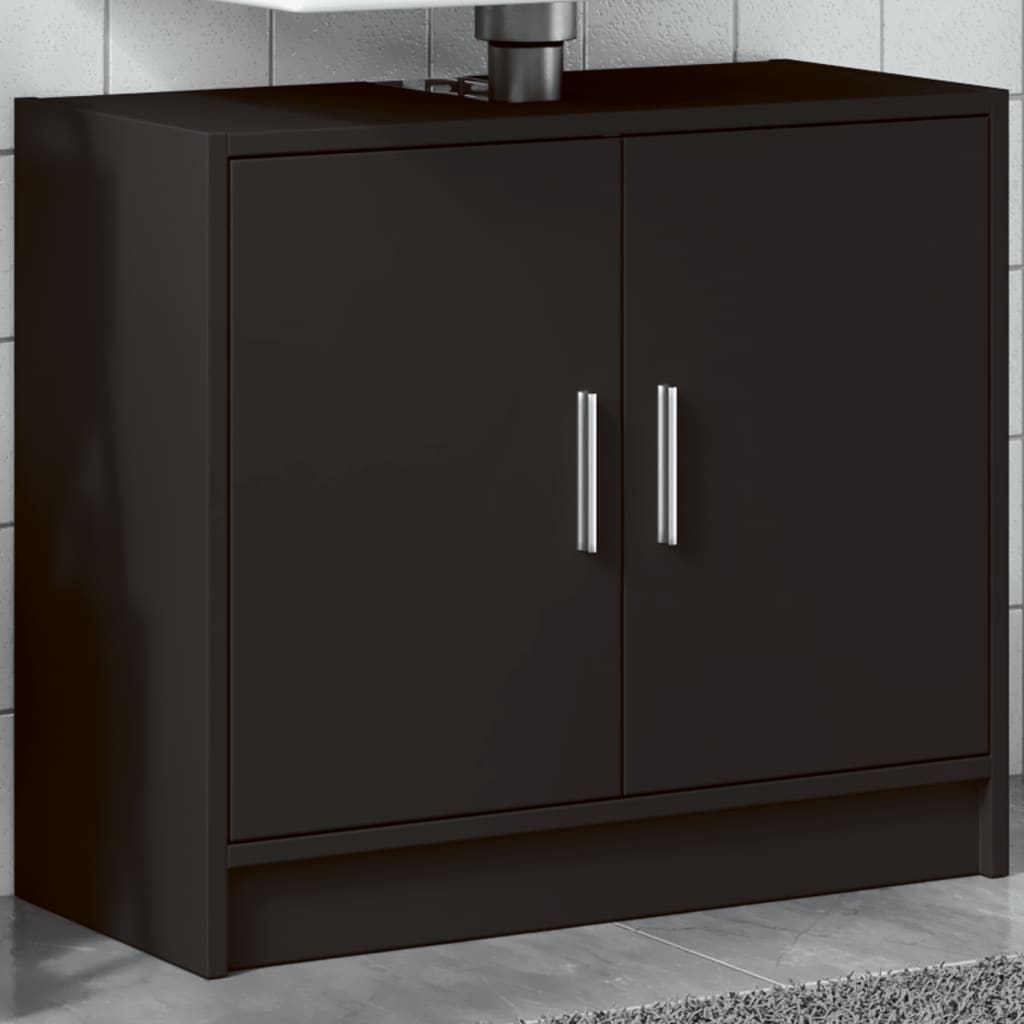vidaXL Szafka pod umywalkę, czarna, 63x29x55 cm