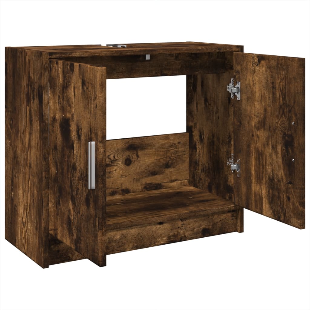 vidaXL Szafka pod umywalkę, przydymiony dąb, 63x29x55 cm