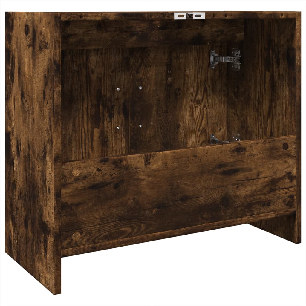 vidaXL Szafka pod umywalkę, przydymiony dąb, 63x29x55 cm