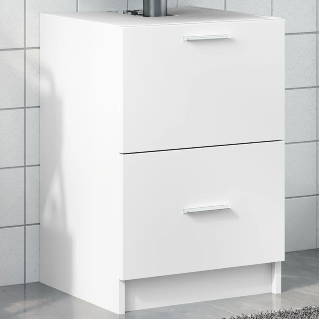 vidaXL Szafka pod umywalkę, biała 40x37x59 cm, materiał drewnopochodny