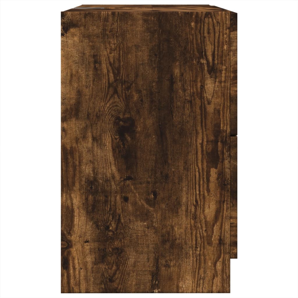 vidaXL Szafka pod umywalkę, przydymiony dąb, 59x37x59 cm