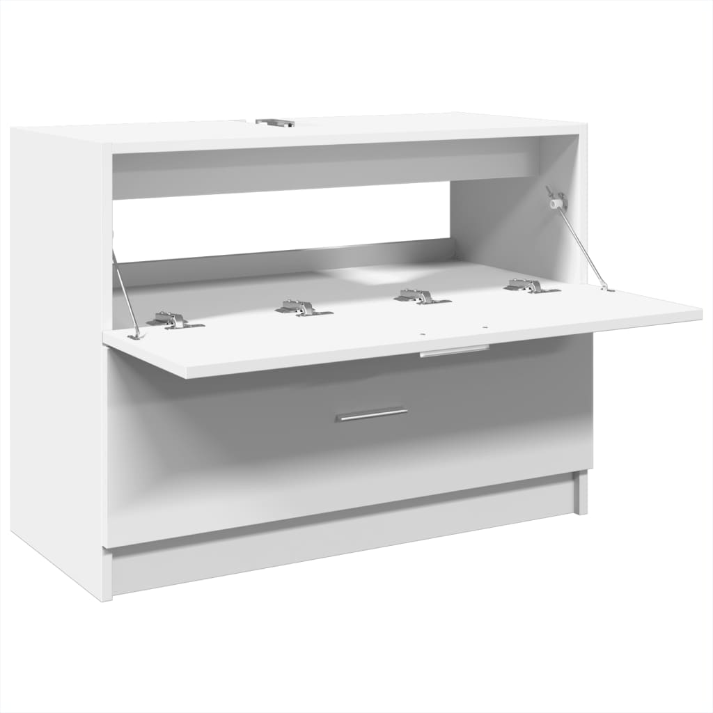 vidaXL Szafka pod umywalkę, biała 78x37x59 cm, materiał drewnopochodny