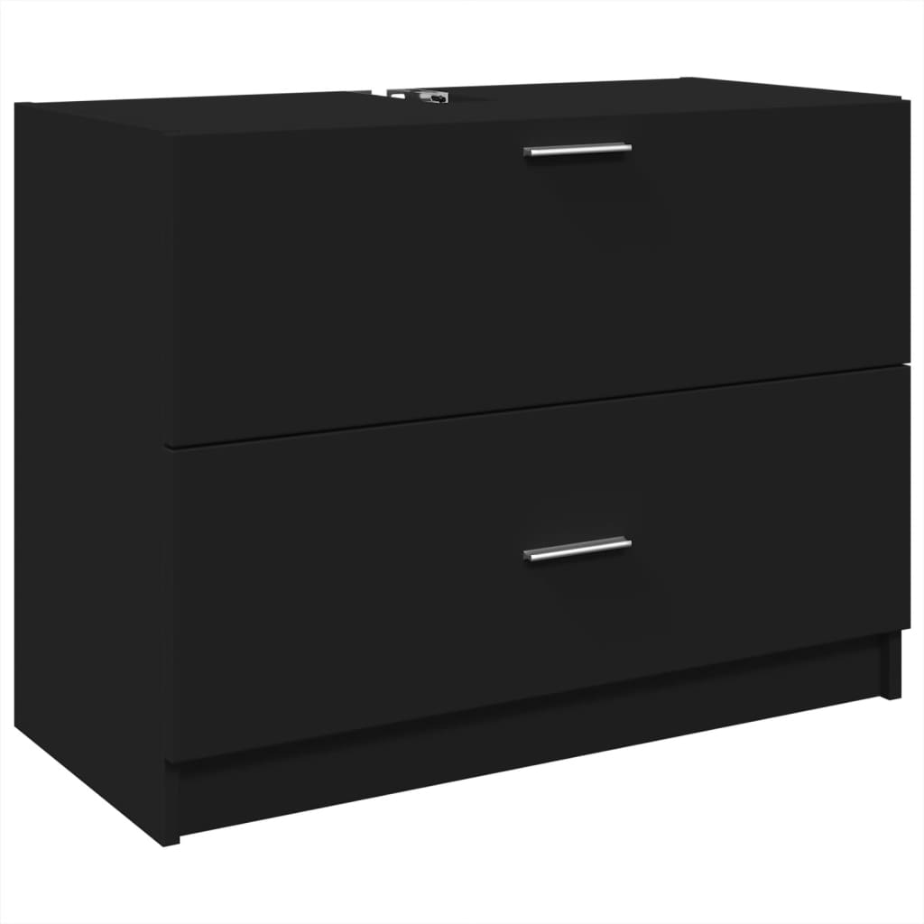 vidaXL Szafka pod umywalkę, czarna, 78x37x59 cm