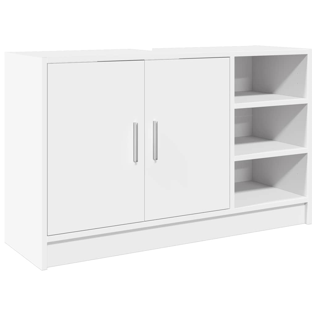 vidaXL Szafka pod umywalkę, biała 90x29x55 cm, materiał drewnopochodny