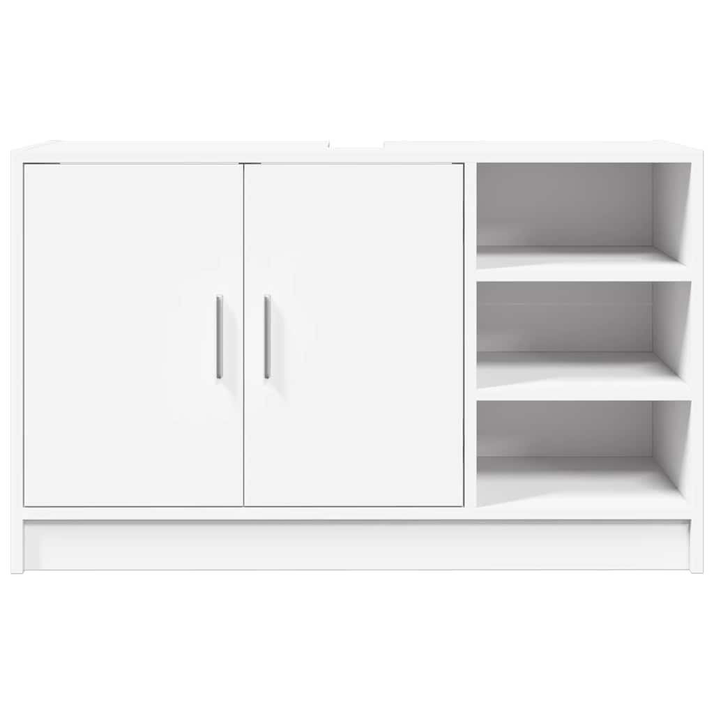 vidaXL Szafka pod umywalkę, biała 90x29x55 cm, materiał drewnopochodny