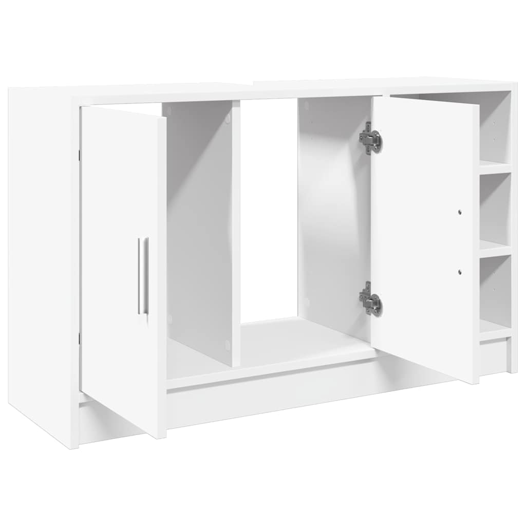 vidaXL Szafka pod umywalkę, biała 90x29x55 cm, materiał drewnopochodny