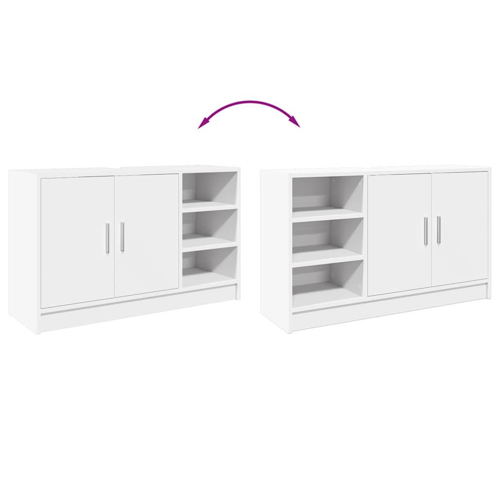 vidaXL Szafka pod umywalkę, biała 90x29x55 cm, materiał drewnopochodny