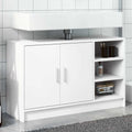 vidaXL Szafka pod umywalkę, biała 90x29x55 cm, materiał drewnopochodny