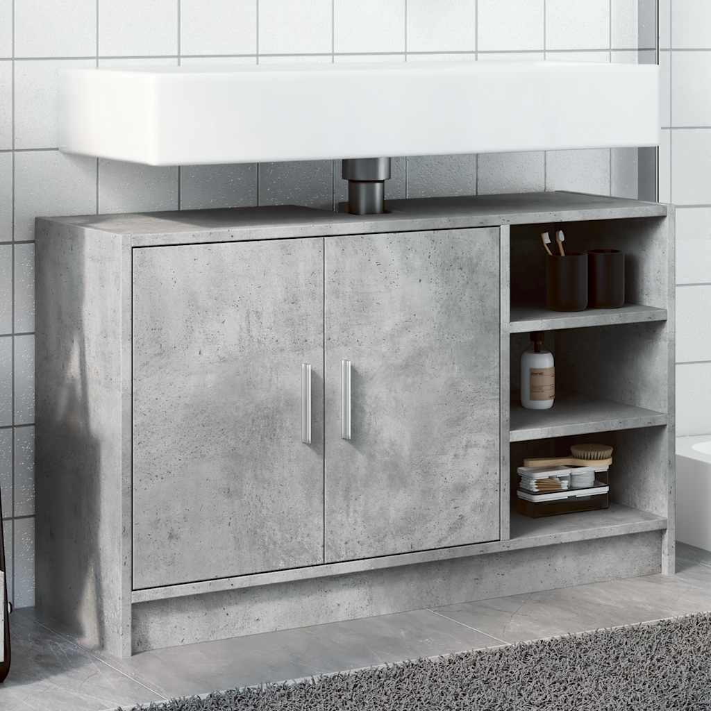vidaXL Szafka pod umywalkę, szarość betonu, 90x29x55 cm