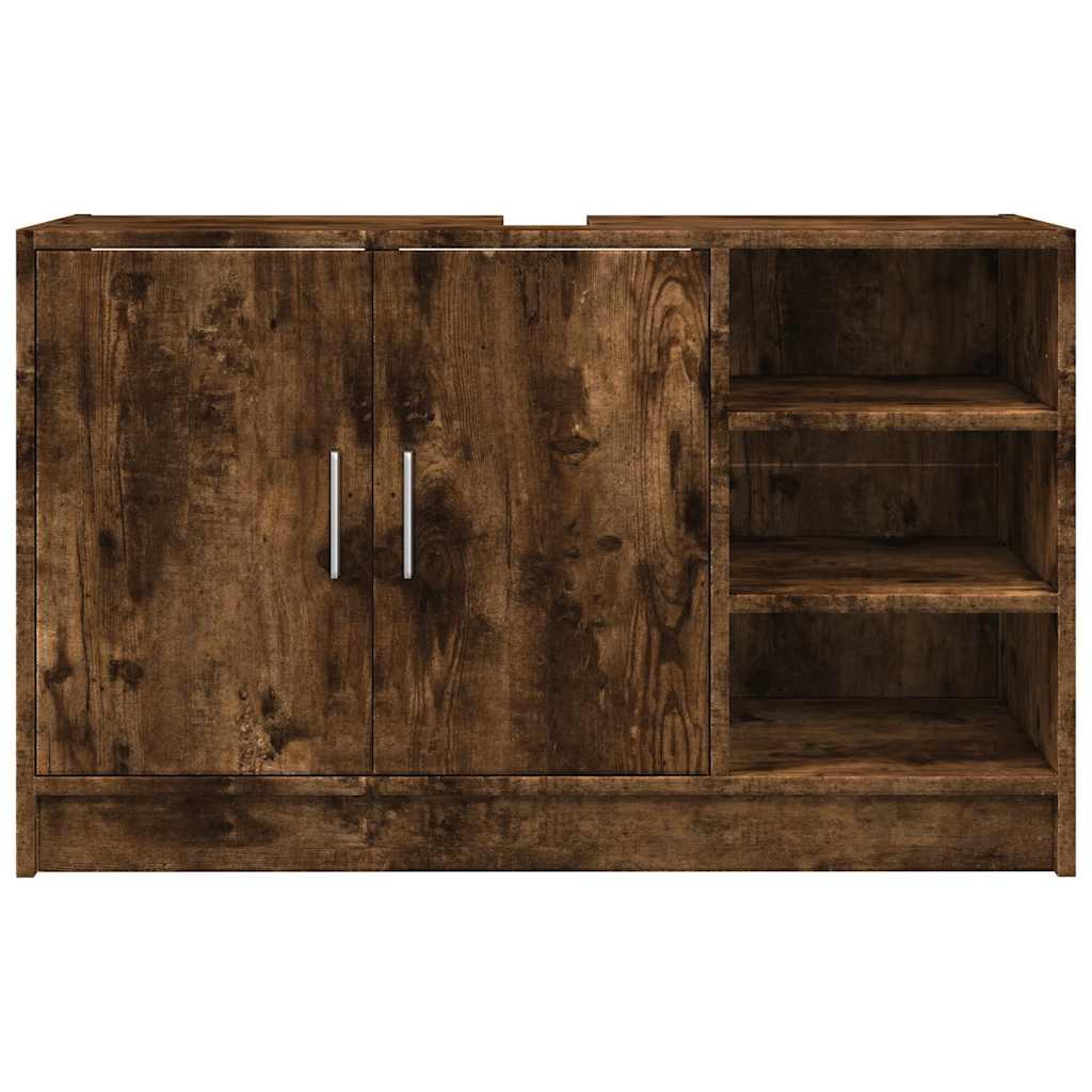 vidaXL Szafka pod umywalkę, przydymiony dąb, 90x29x55 cm