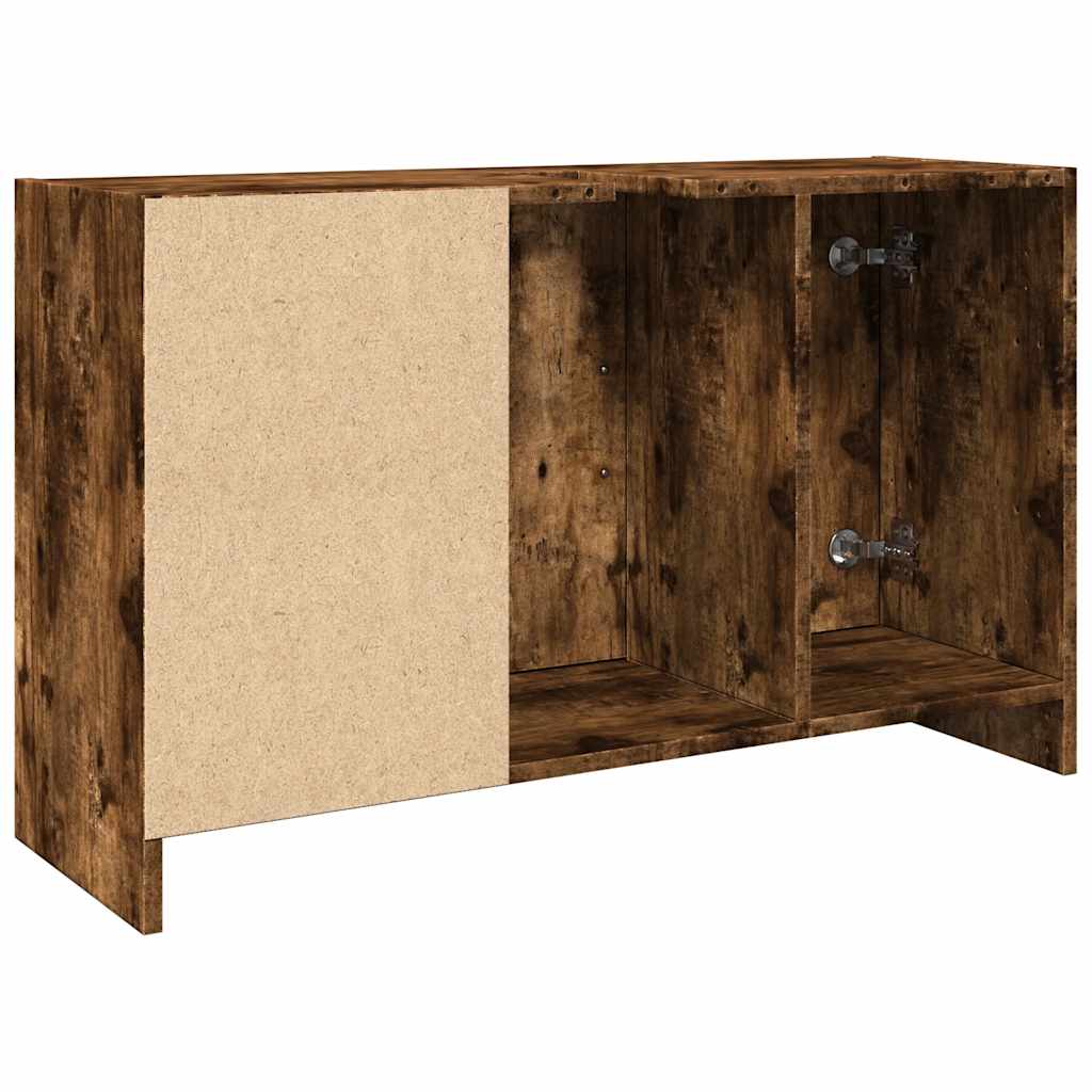 vidaXL Szafka pod umywalkę, przydymiony dąb, 90x29x55 cm