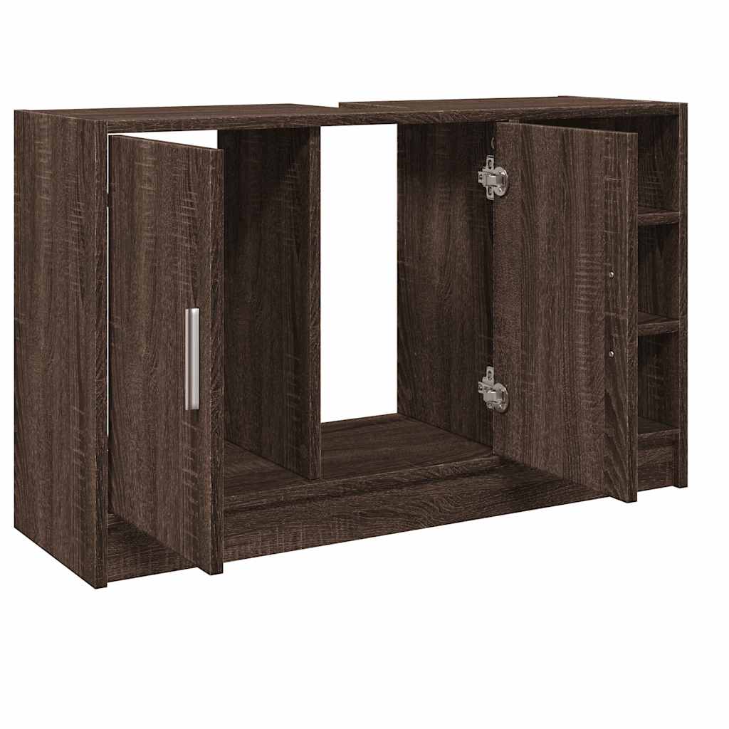 vidaXL Szafka pod umywalkę, brązowy dąb, 90x29x55 cm