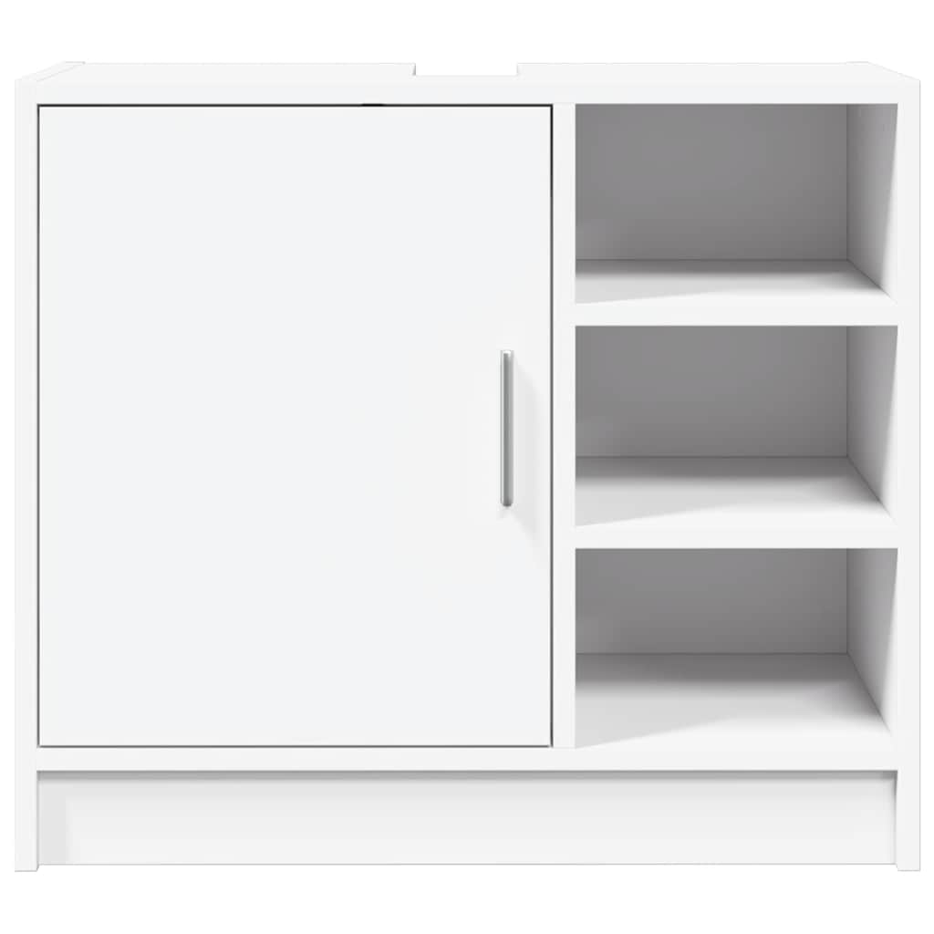 vidaXL Szafka pod umywalkę, biała 63x29x55 cm, materiał drewnopochodny