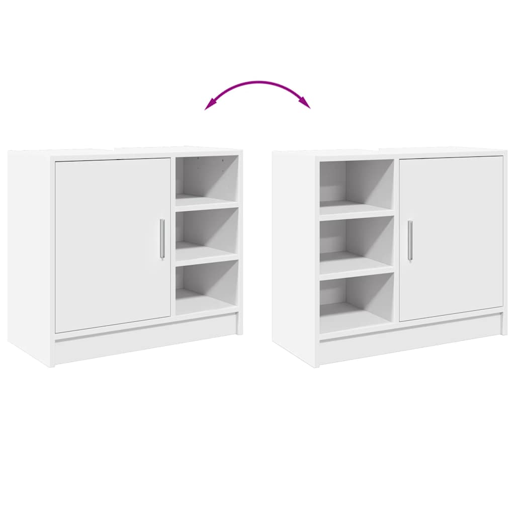 vidaXL Szafka pod umywalkę, biała 63x29x55 cm, materiał drewnopochodny