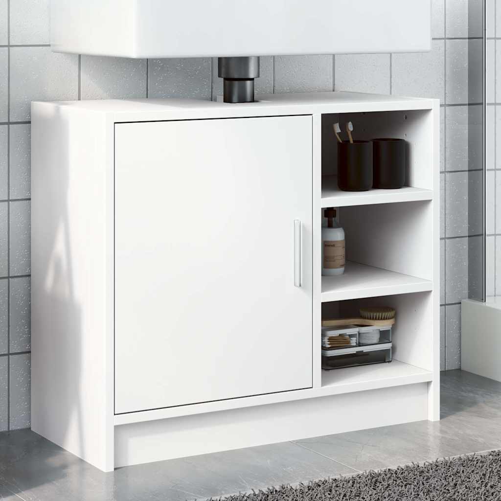 vidaXL Szafka pod umywalkę, biała 63x29x55 cm, materiał drewnopochodny