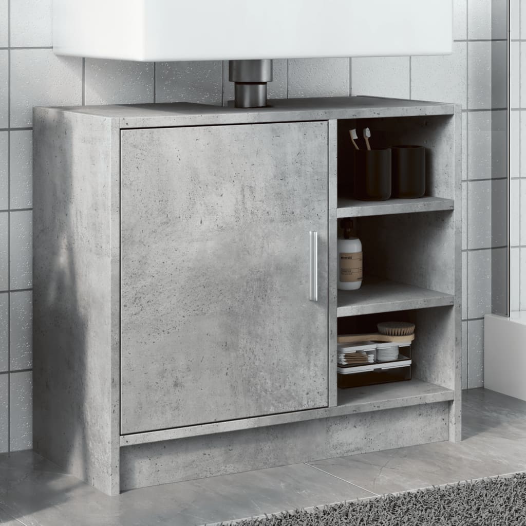 vidaXL Szafka pod umywalkę, szarość betonu, 63x29x55 cm