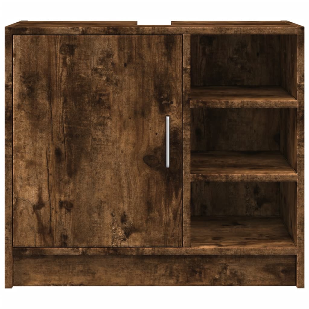 vidaXL Szafka pod umywalkę, przydymiony dąb, 63x29x55 cm