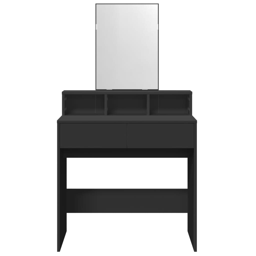 vidaXL Toaletka z lustrem, czarna, 80x41x144,5 cm
