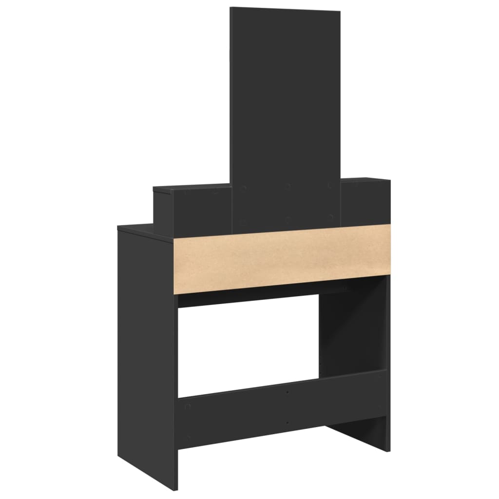 vidaXL Toaletka z lustrem, czarna, 80x41x144,5 cm