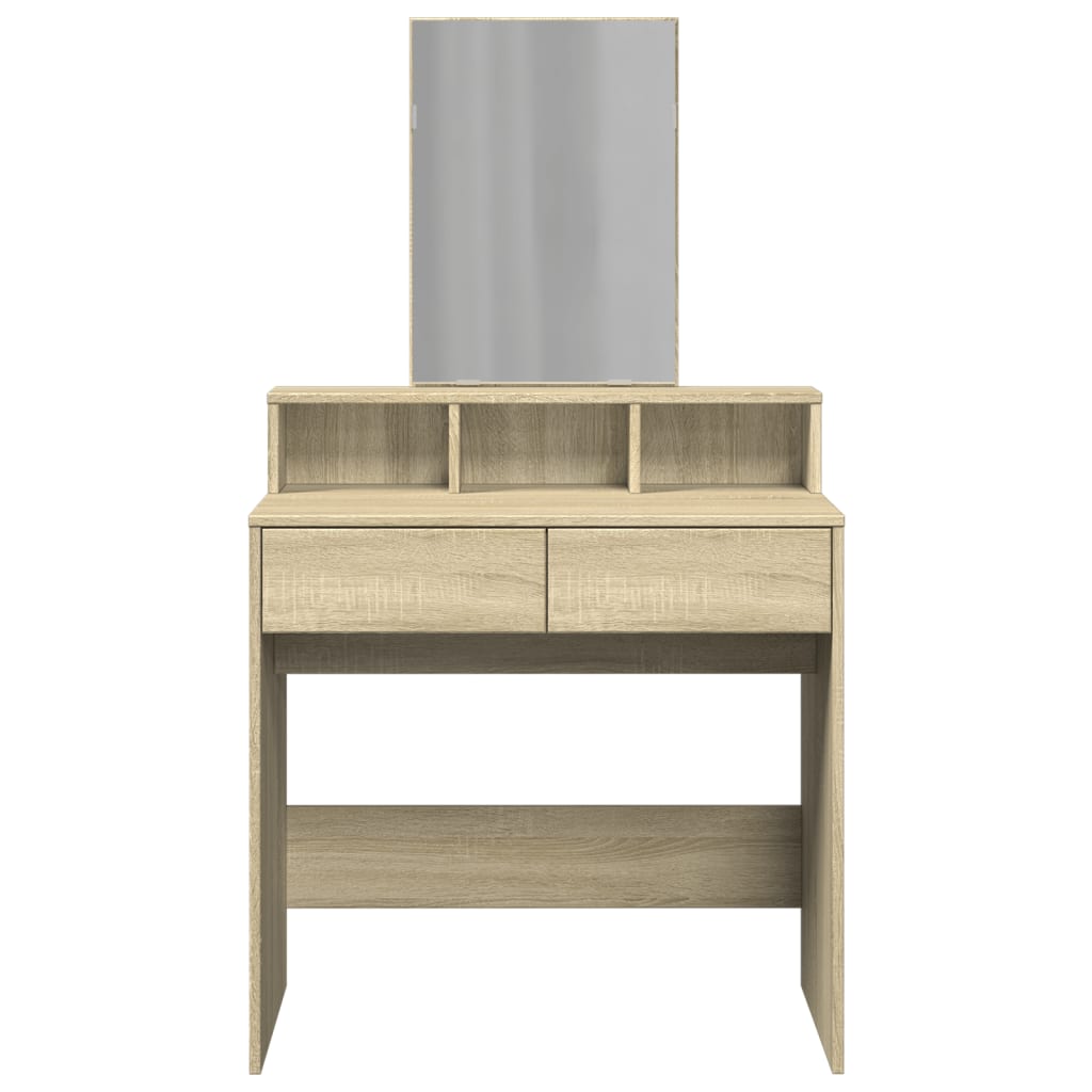 vidaXL Toaletka z lustrem, dąb sonoma, 80x41x144,5 cm