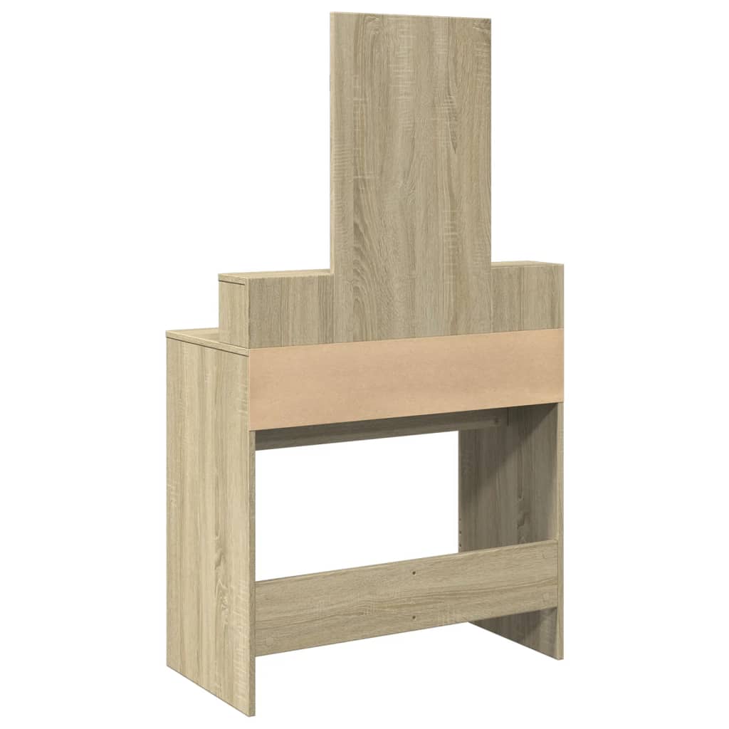 vidaXL Toaletka z lustrem, dąb sonoma, 80x41x144,5 cm
