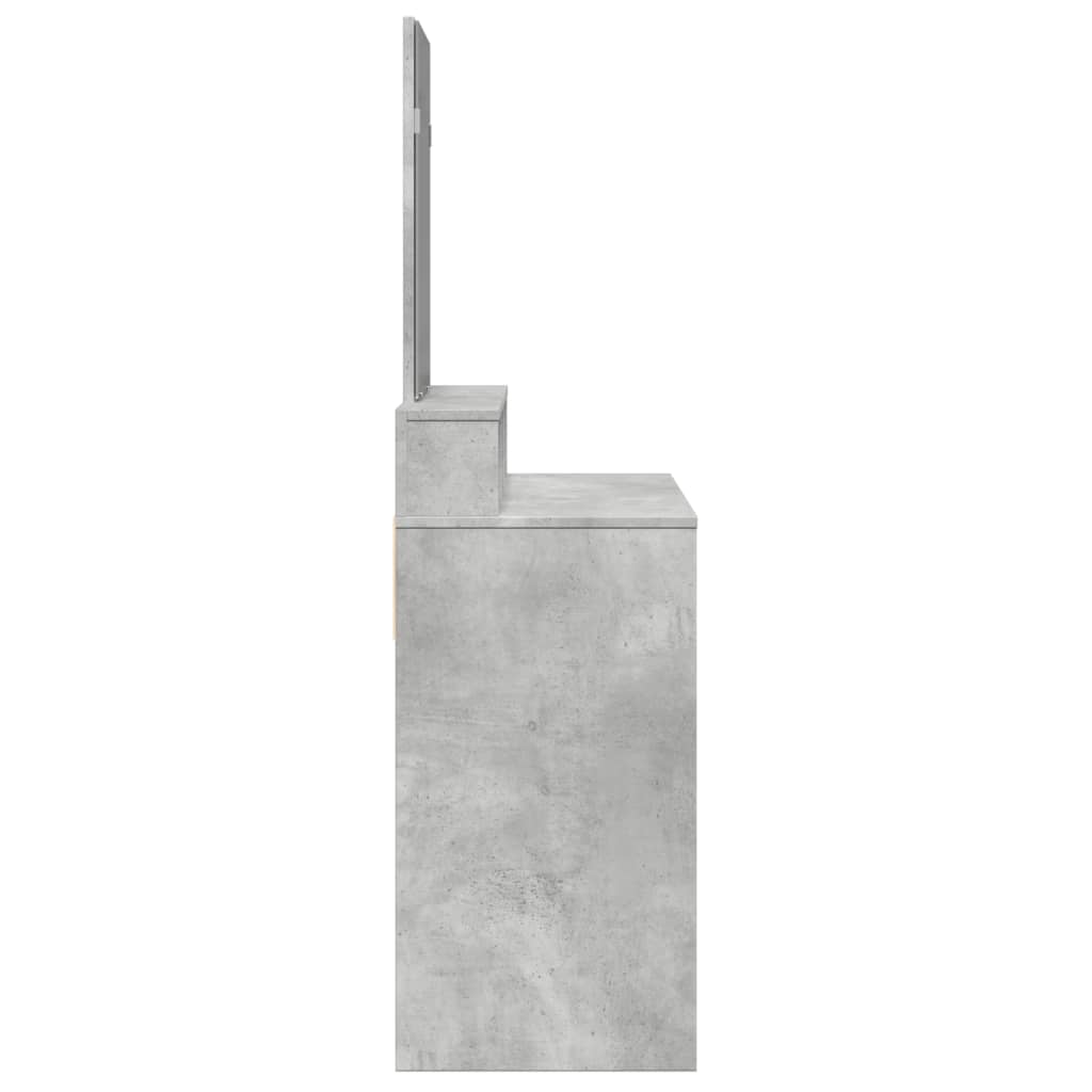 vidaXL Toaletka z lustrem, szarość betonu, 80x41x144,5 cm
