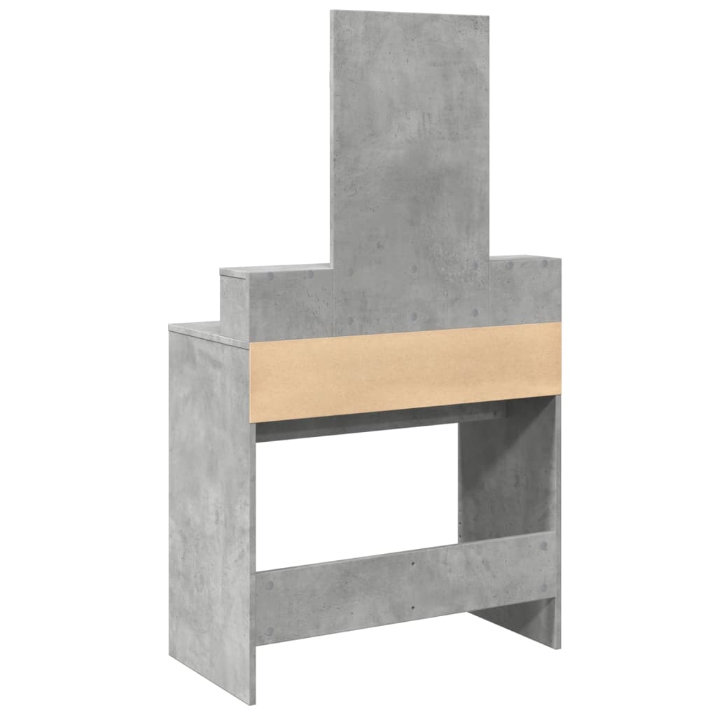 vidaXL Toaletka z lustrem, szarość betonu, 80x41x144,5 cm