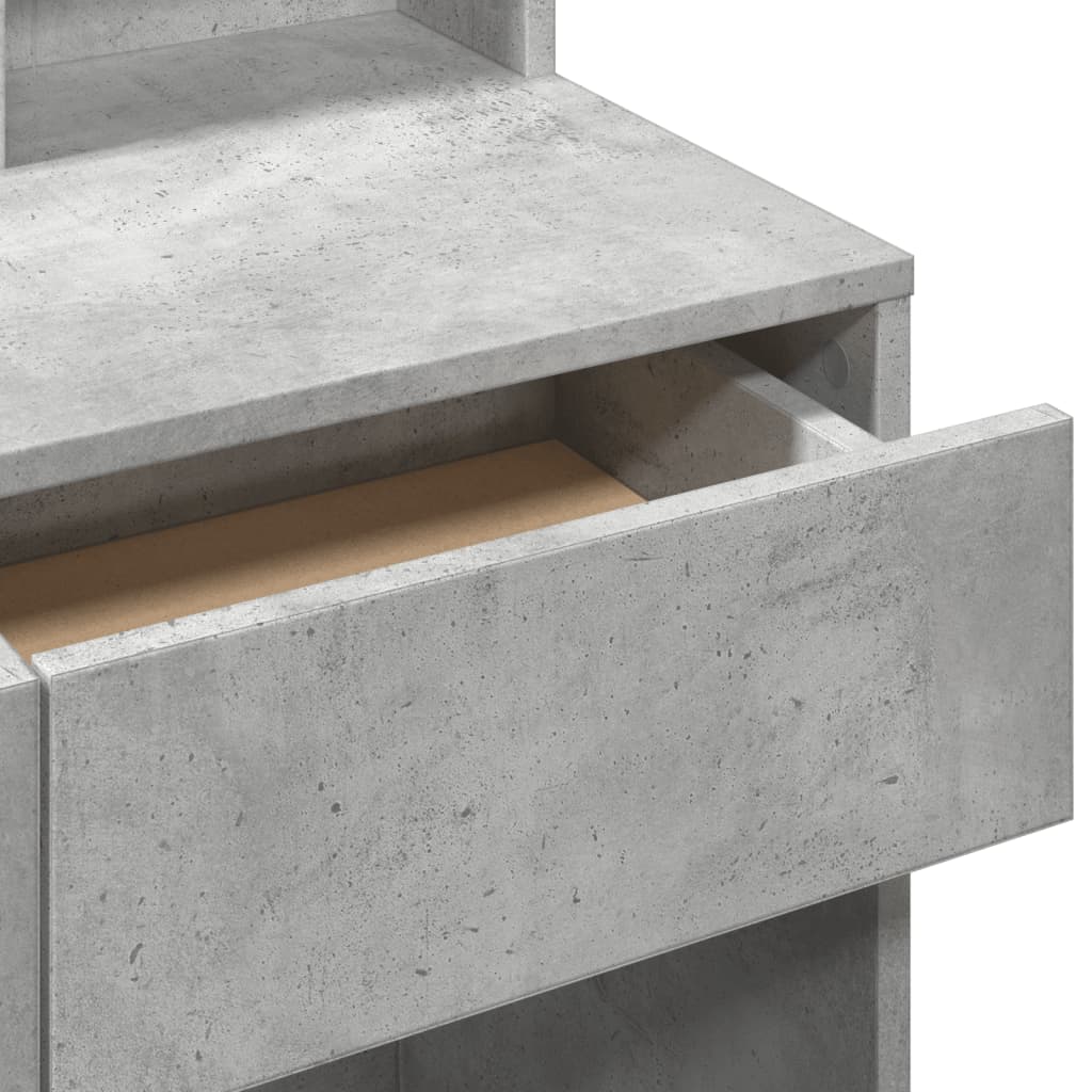 vidaXL Toaletka z lustrem, szarość betonu, 80x41x144,5 cm