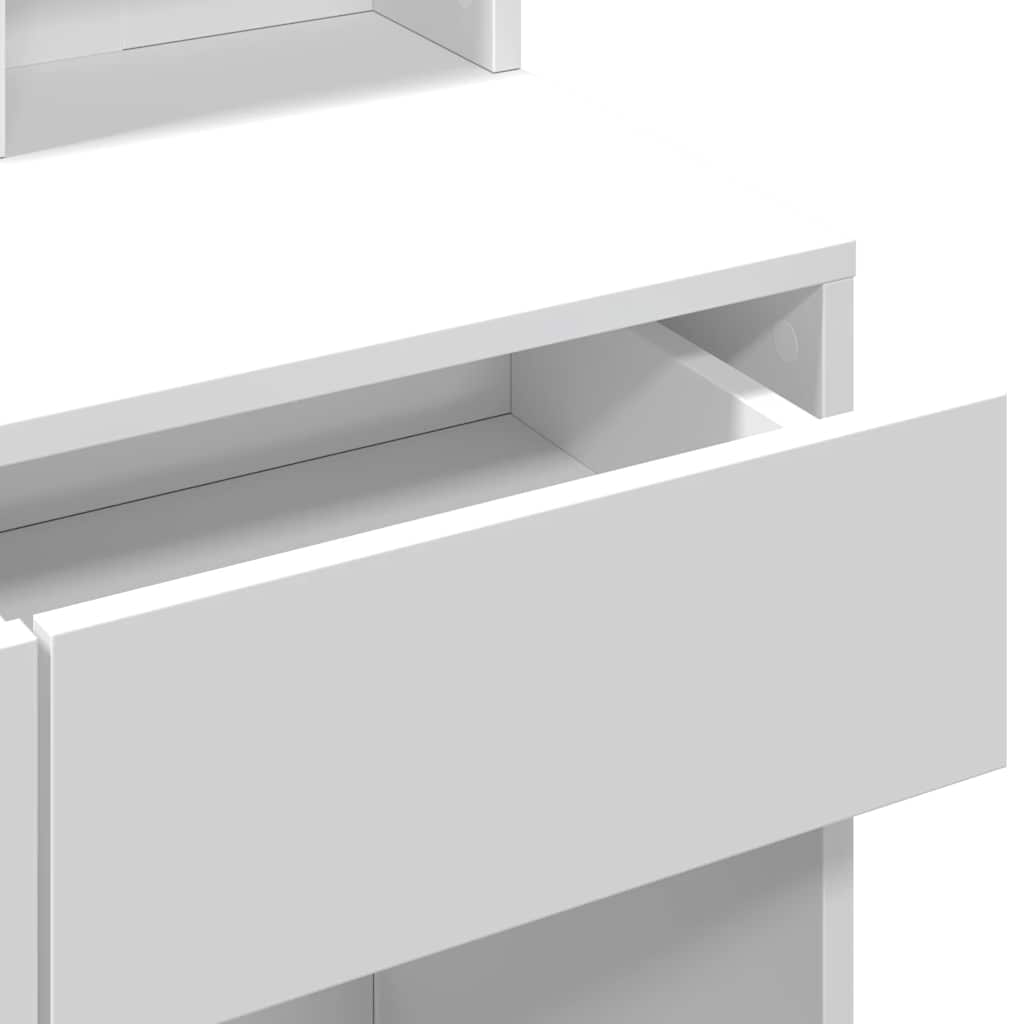vidaXL Toaletka z LED, biała, 80x41x144,5 cm